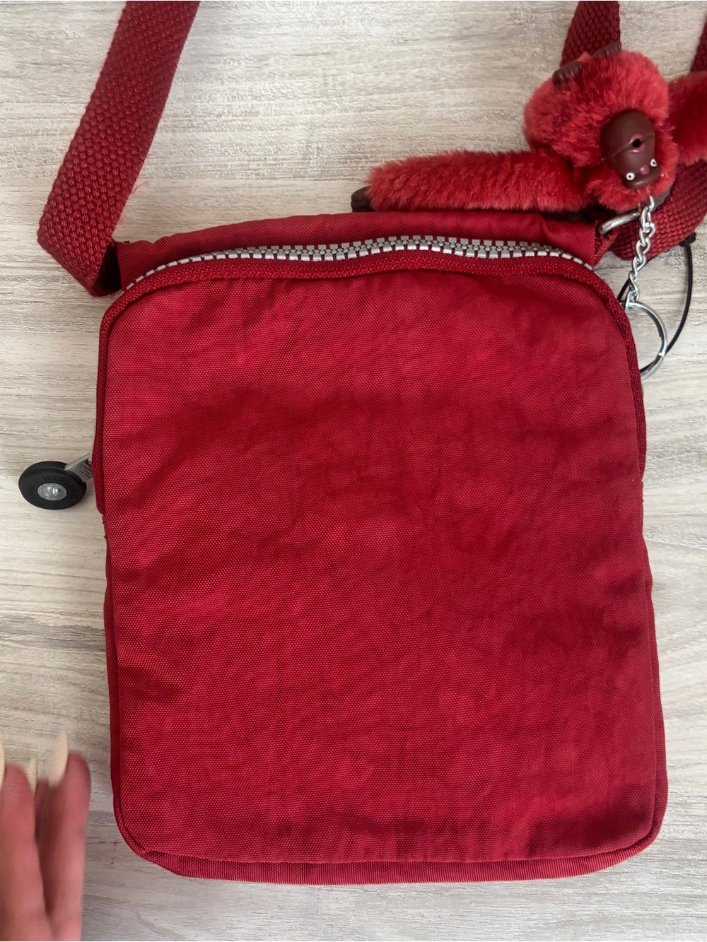 Kipling Mini Crossbody Bag Purse Eldorado Nylon Lightweight Red Zip Purse - Picture 3 of 7